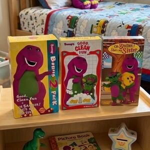 Barney VHS Bonus 2 Pack Good Clean Fun Oh Brother She's My Sister Lyrick 1998